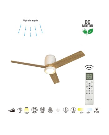 CERAMICA M * PLAFÓN / VENTILADOR - CERÁMICA BLANCA + MADERA